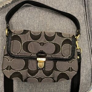 Coach monogram C with gold thread handbag shoulder bag